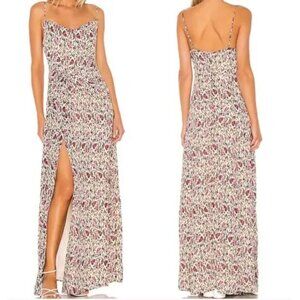 Majorelle Talia Leopard Maxi Dress Size Small Revolve Side Slit Party Cocktail